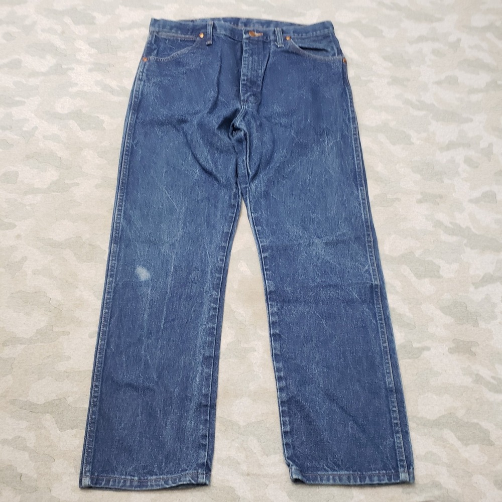 Wrangler 13MWZ Jeans Mens 36x30 Blue Cowboy Cut Western‎ Denim Medium Wash